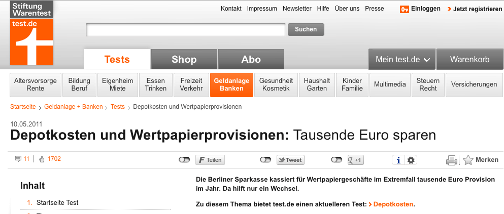 Stiftung Warentest rät: Der Vergleich lohnt sich beim Aktiendepot eröffnen