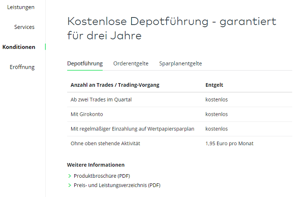 Konditionen bei Comdirect in der Comdirect Bewertung