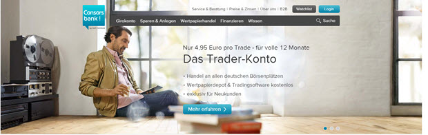 günstiges Trader Konto bei der Consorbank