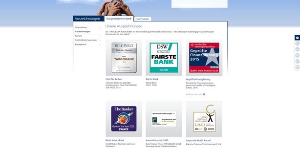 Die Targobank verfügt über zahlreiche Auszeichnungen (z.B. Top Online-Broker - Handelsblatt - Ausgabe 08/2013)