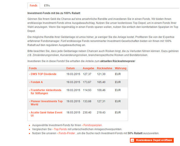 Investment-Fonds mit bis zu 100% Rabatt
