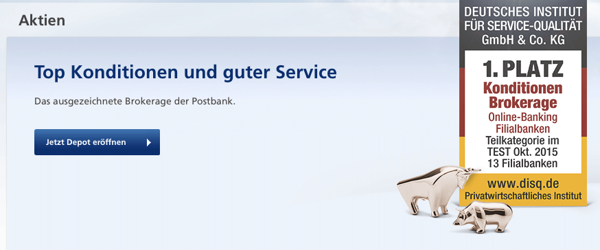 Top Konditionen und guter Service stehen für die Postbank