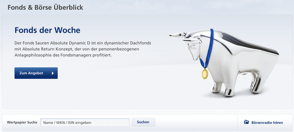 Neben Fonds, können Kunden auch das Börsenradio nutzen