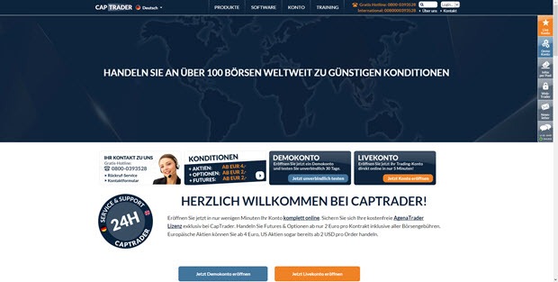 Bei CapTrader an über 80 Börsen handeln
