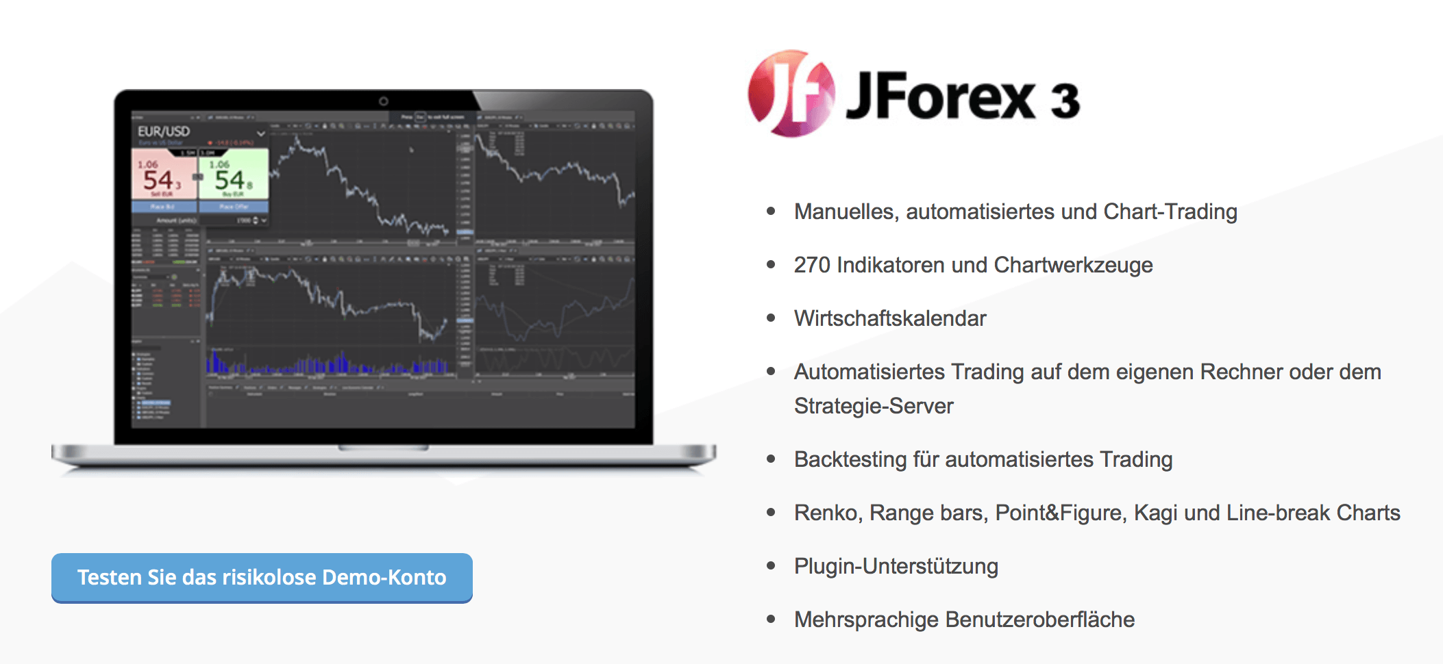 Das Trading kann bei Dukascopy unter anderem über JForex 3 erfolgen