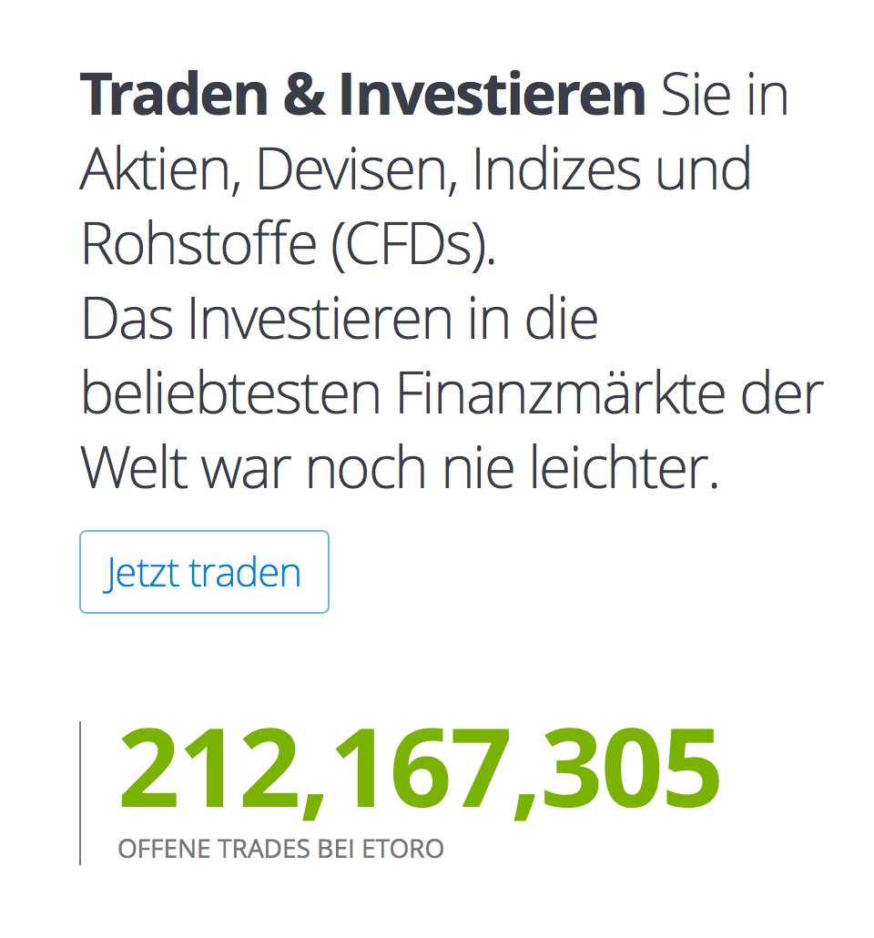 Bei eToro in die beliebtesten Finanzmärkte weltweit investieren