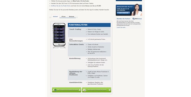 AvaTrade auch mobil als App nutzbar