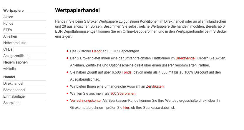 Angebot SBroker