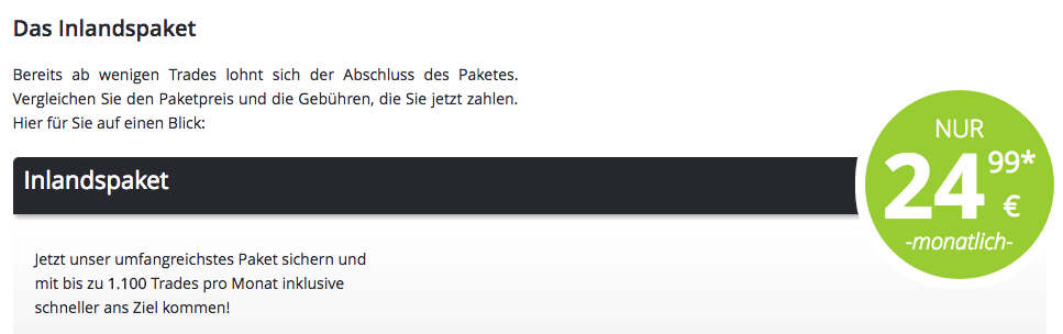 Brokerport - früher benk - bietet verschiedene Orderpakete an.