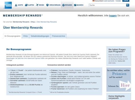 Membership Rewards bei American Express