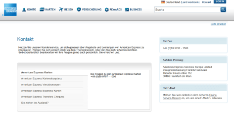 Kontaktmöglichkeiten bei American Express