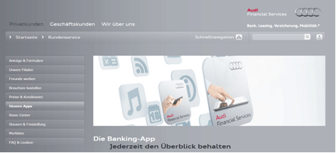 Mobile Banking bei der Audi Bank