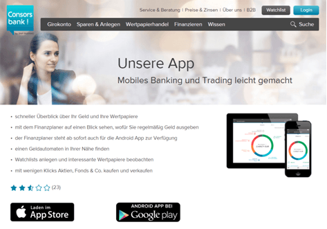 Das Mobile Banking bei der Consorsbank 