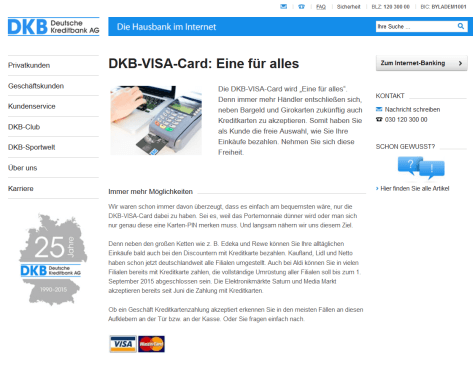 DKB Kreditkarte Erfahrungen und Informationen zur Bargeldabhebung mit der VISA-Karte