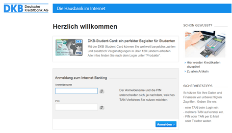 Das Online-Angebot von DKB