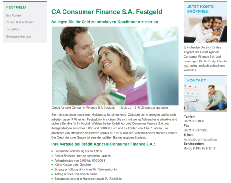 Das Angebot von CA Consumer Finance