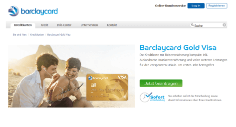 Die Barclaycard Gold Visa eignet sich für Auslandseinsätze