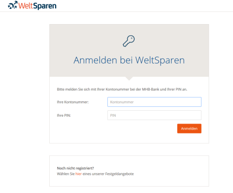 Login bei Weltsparen