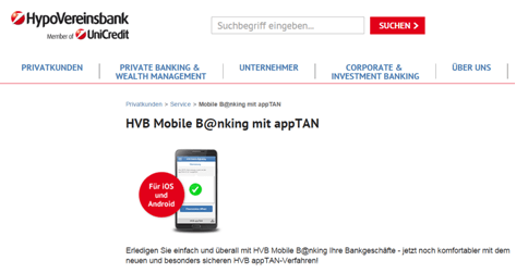 Das Mobile Banking bei der HypoVereinsbank in den Girokonto Erfahrungen