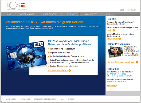 Der Webauftritt von ICS