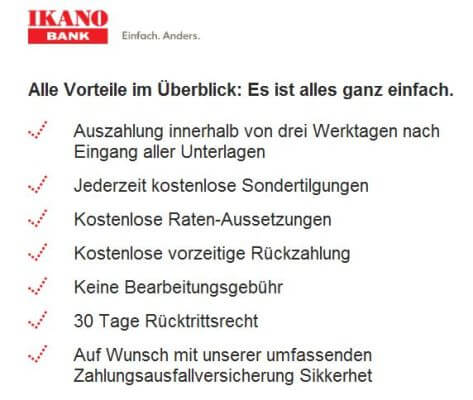 Alle Vorteile der IKANO Bank