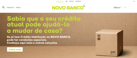 Die Website der Novo Banco