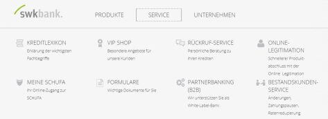 Alle Service-Bereiche im Überblick