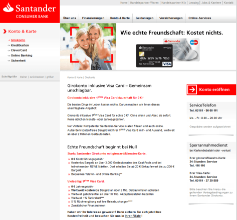 Das Girokonto der Santander Consumer Bank