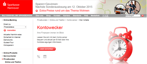 Das Online-Angebot der Sparkasse Hannover