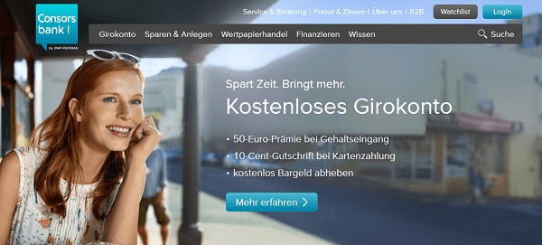 Der Webauftritt der Consorsbank