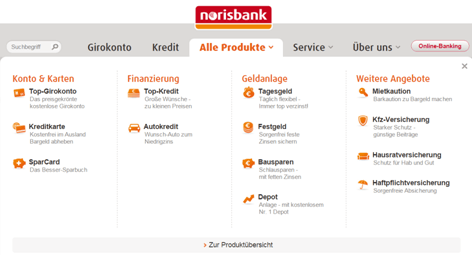 Das Produktangebot der norisbank