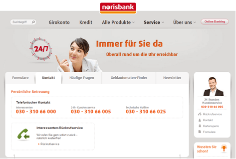 Der Kundenservice bei der norisbank