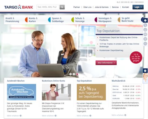 Der Online-Auftritt der TARGOBANK