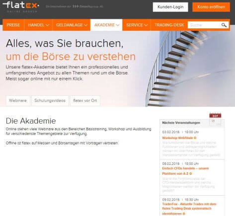 flatex bietet kostenfreies Schulungsprogramm