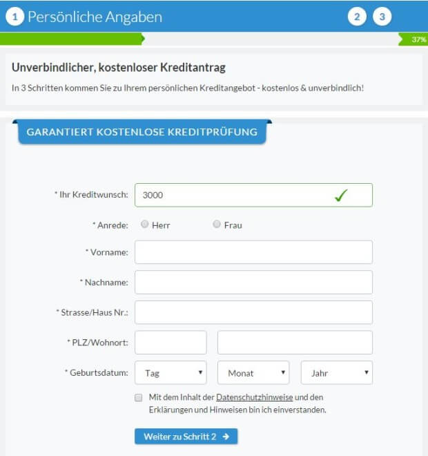 Jetzt den Maxda Kredit Antrag in 3 Schritten stellen!