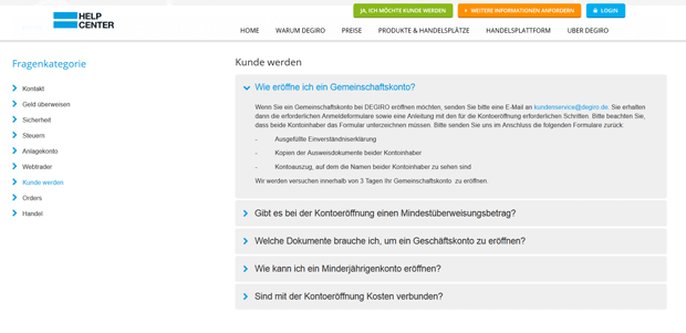 Die häufigsten Fragen im DeGiro Help Center im Überblick