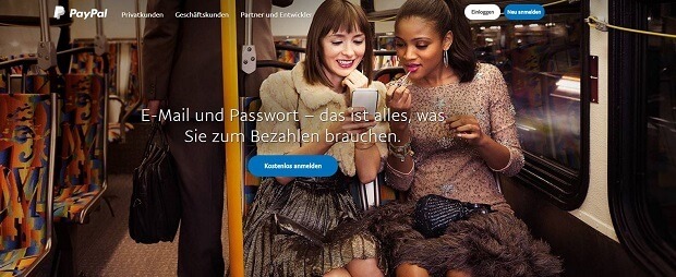 PayPal Zahlung mit E-Mail und Passwort