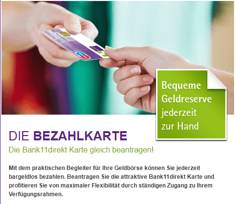 Bank11direkt Bezahlkarte