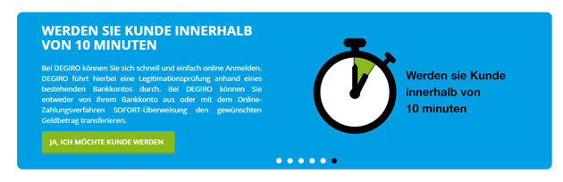 Binnen weniger Minuten ist die Anmeldung auf DEGIRO abgeschlossen