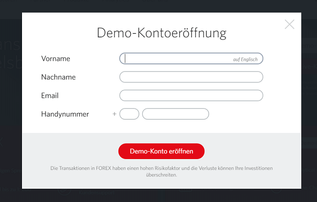 FIBO Group Demokonto Eröffnung