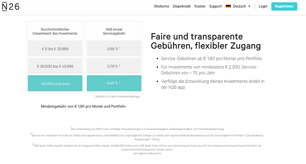N26 Invest Kosten