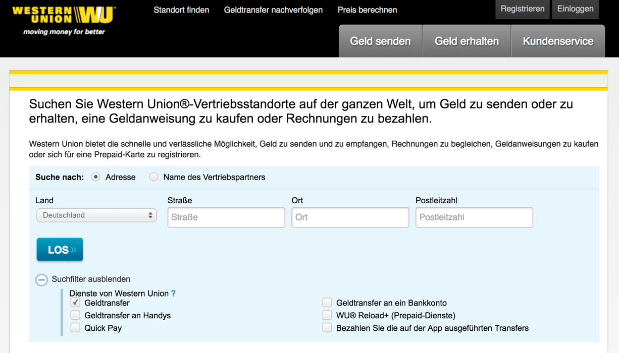 Western Union Standorte Western Union Standorte