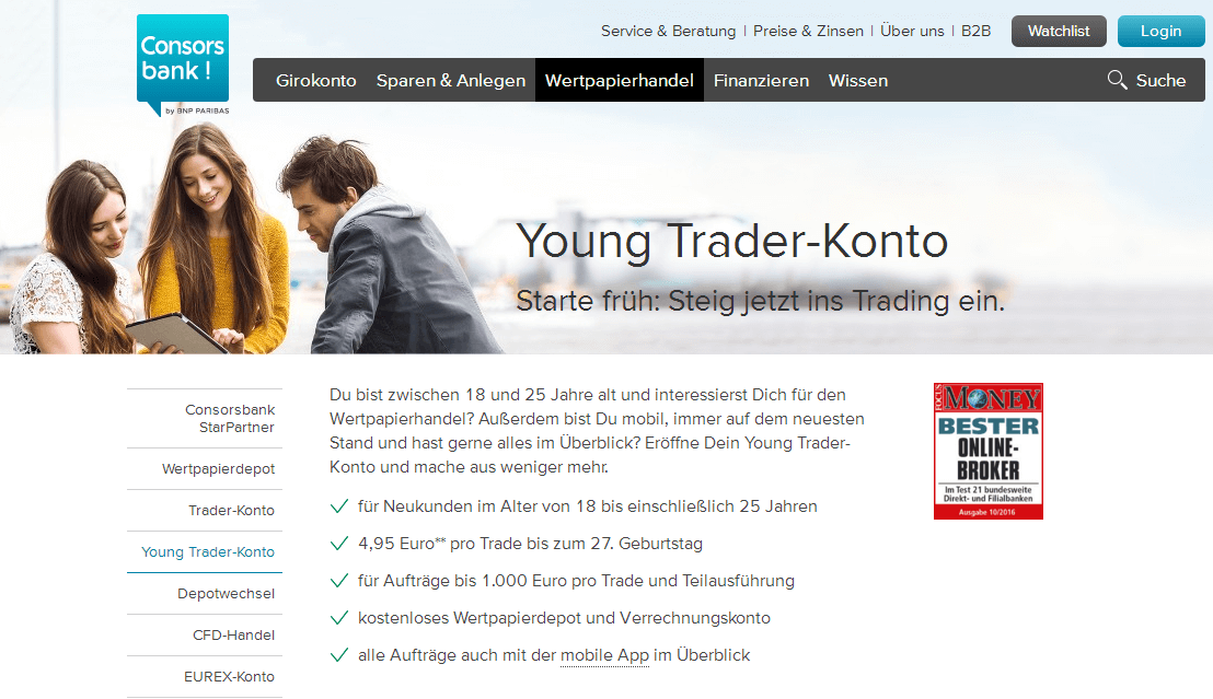 Consorsbank Young Trader-Konto im Test