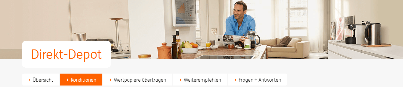 Auch die Konditionen der ING-DiBa Produkte lassen sich leicht und übersichtlich online einsehen