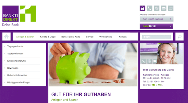 Bank11direkt Geldanlage