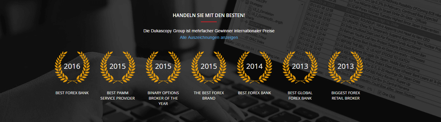 Dukascopy Auszeichnungen