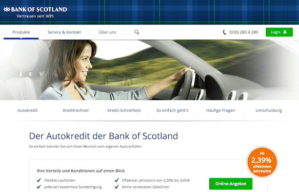 Bank of Scotland Autokredite