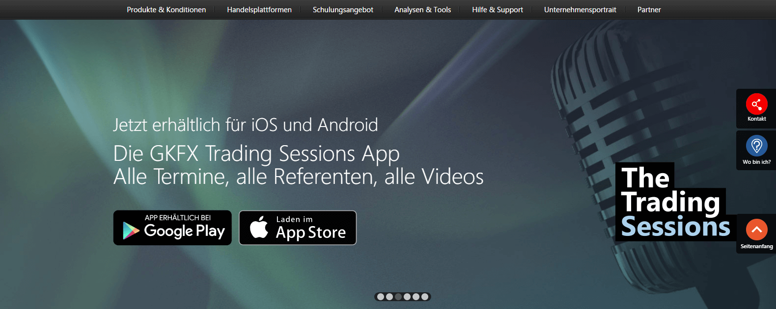 GKFX bietet seinen Kunden auch Weiterbildung, die von mobilen Endgeräten empfangen werden kann