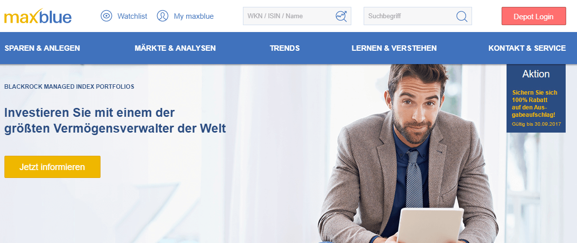 maxblue ist der Online Broker der Deutschen Bank.