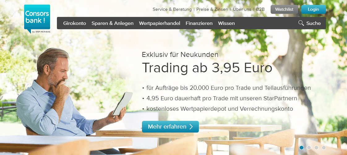 Trading zum Festpreis bei der Consoersbank